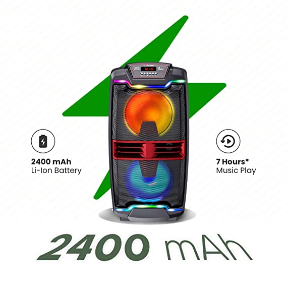 Lumiford GoFash TS001 50 watts Trolley Karaoke Bluetooth Party Speaker with Remote, Built-in Amplifier & Wireless Mic (Black) - 4