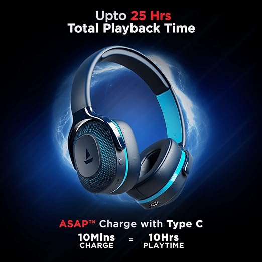 boAt Rockerz 425 Bluetooth Wireless Over Ear Headphones with Mic Signature Sound, Beast Mode - 0