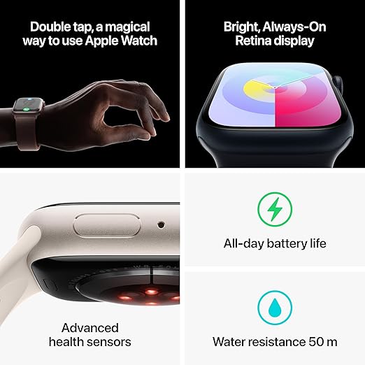 Apple Watch Series 9 [GPS 41mm] Smartwatch with Midnight Aluminum Case with Midnight - 2