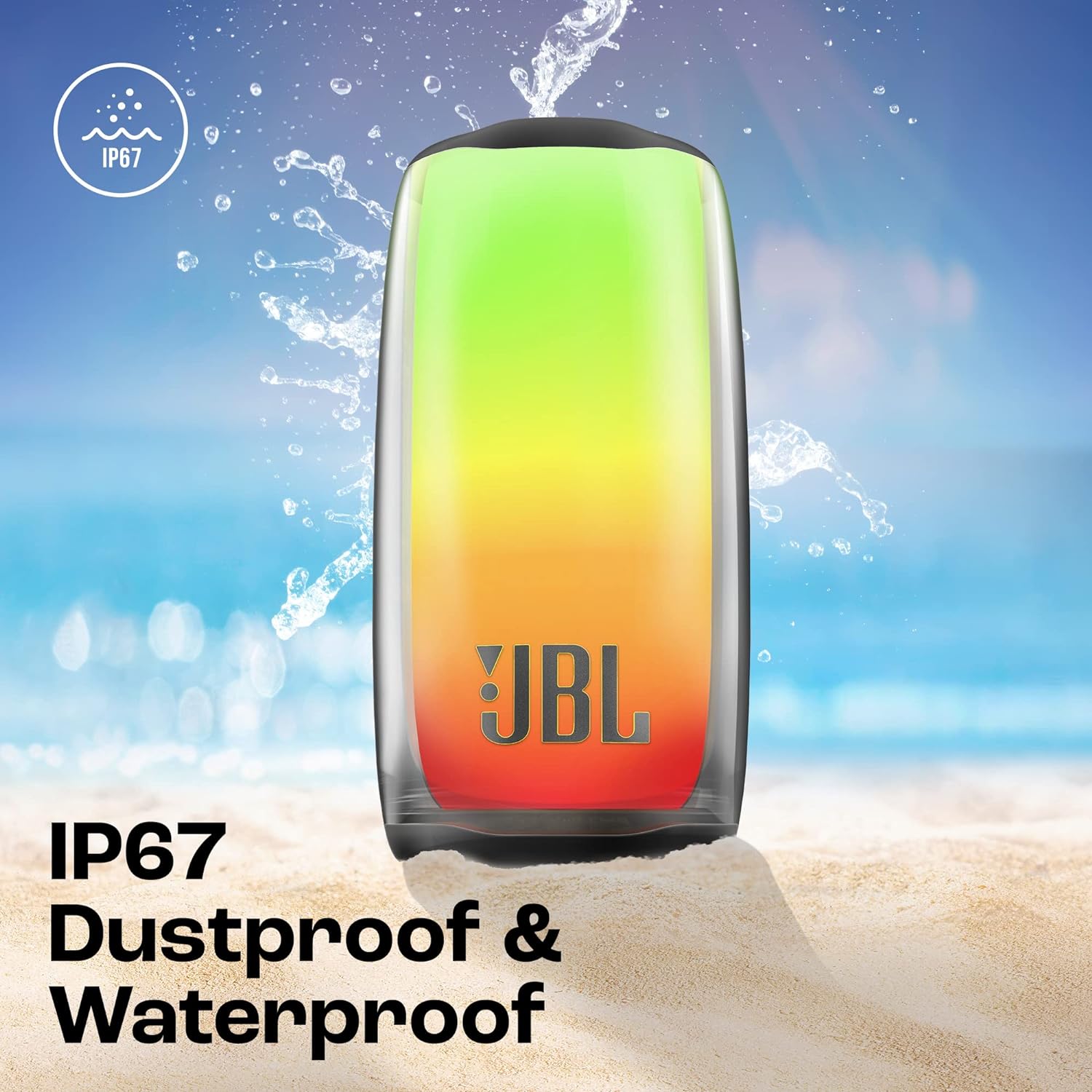 JBL Pulse 5, Wireless Portable Bluetooth Speaker, 40 Watt, Customized 360? Lightshow Portable App, Pro Sound, Deep Bass, 12 Hours Playtime, PartyBoost, IP67 Waterproof & Dustproof (Black) - 1