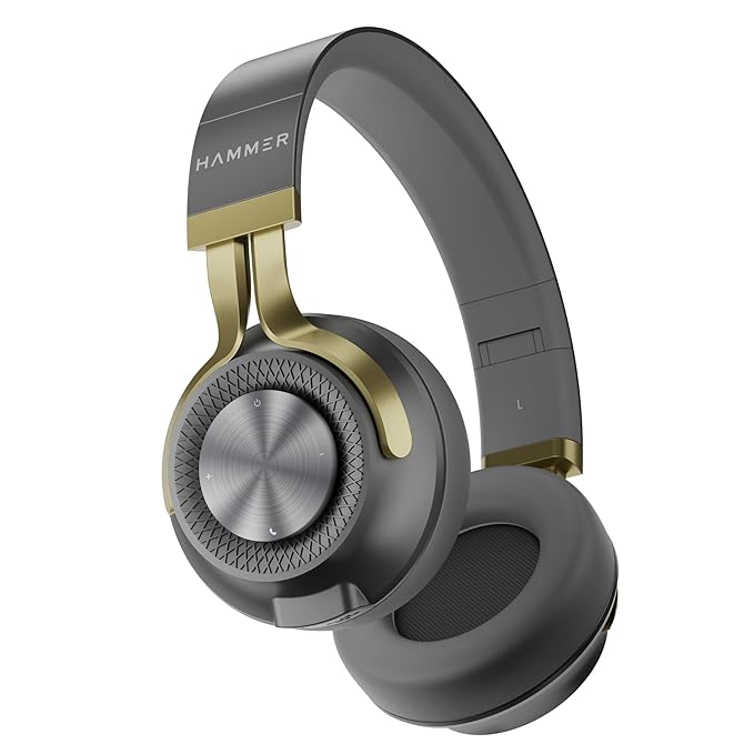 HAMMER Bash 2.0 Over The Ear Wireless Bluetooth Headphones with Mic, Deep Bass, Foldable Headphones, Upto 8 Hours Playtime - 0