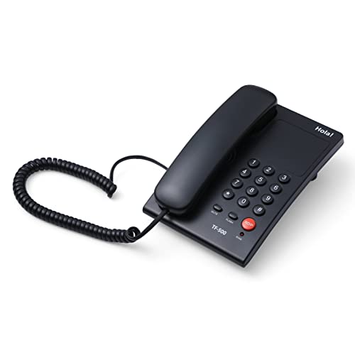 Hola ! TF-500 Basic Corded Landline Phone for intercom and EPABX Desk & Wall Mountable, Mute/Pause/Flash/Redial Function (Made in India) - 0