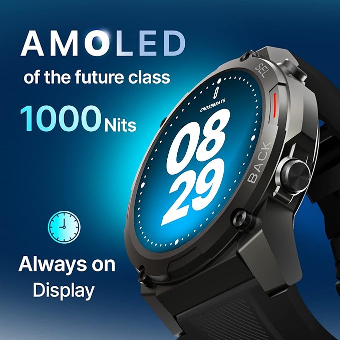 CrossBeats Armour dive 1.43" Super AMOLED Swimproof Always ON Bluetooth Calling Rugged Outdoor Military Standard Certified - 1