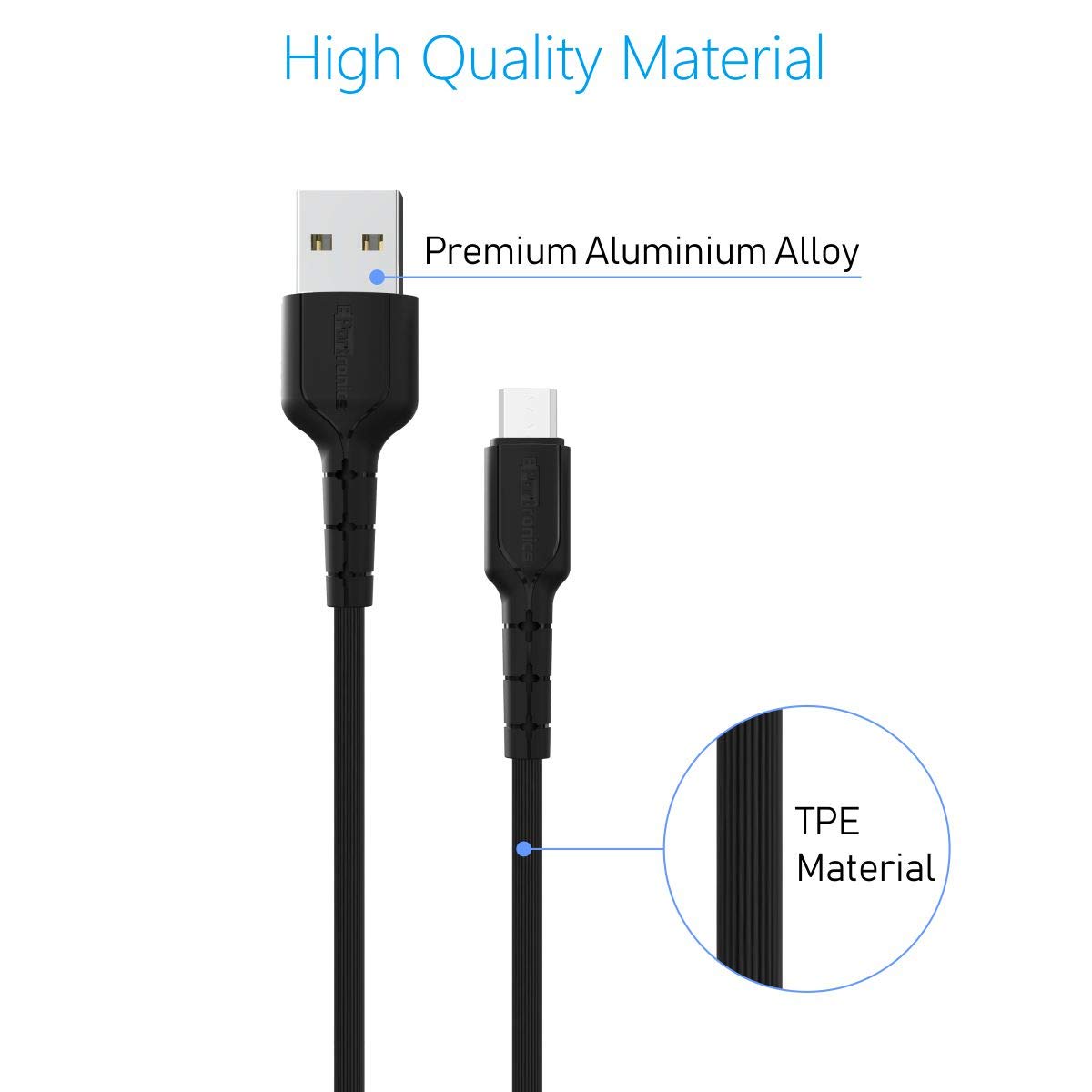Portronics Konnect core 3 Charge & Sync Function 1.2M Micro USB Cable - 1