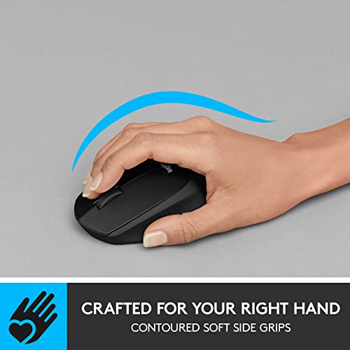 Logitech M331 Silent Plus Wireless Mouse, 2.4GHz with USB Nano Receiver, 1000 DPI Optical Tracking, 3 Buttons, 24 Month Life Battery, PC/Mac/Laptop - - 2