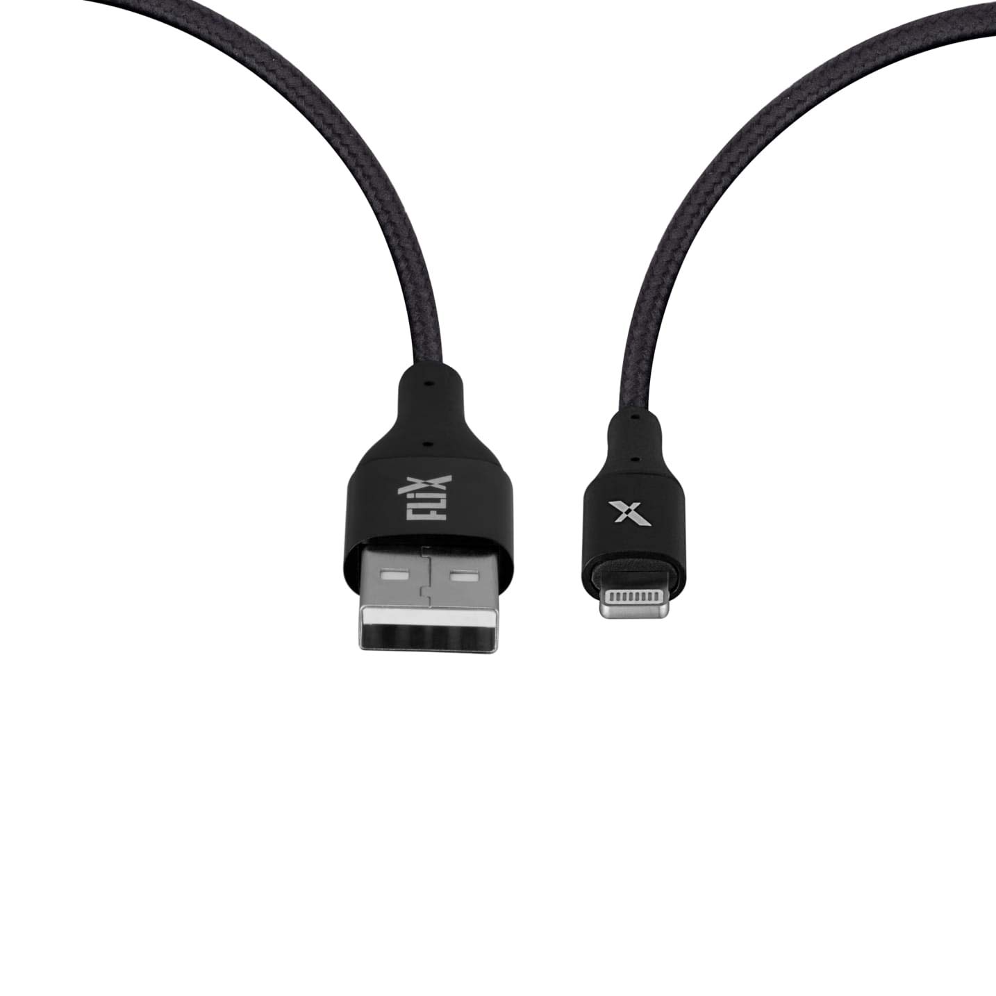 FLiX (Beetel) USB to Lightning Nylon Braided Data Sync & 2A Fast Charging Cable, Made in India, 480Mbps Data Sync, Super strong & Durable Nylon Cable, Total - 0