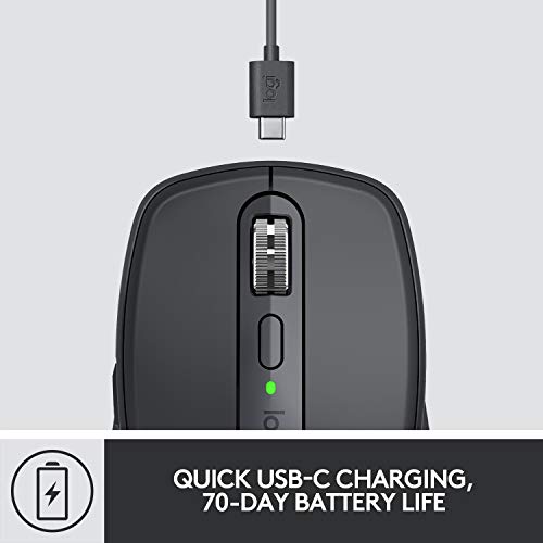 Logitech MX Anywhere 3 Compact Performance Mouse ? Wireless, Magnetic Scrolling, Ergonomic, 4000DPI Sensor, Custom Buttons, USB-C, Bluetooth, Apple Ma - 2