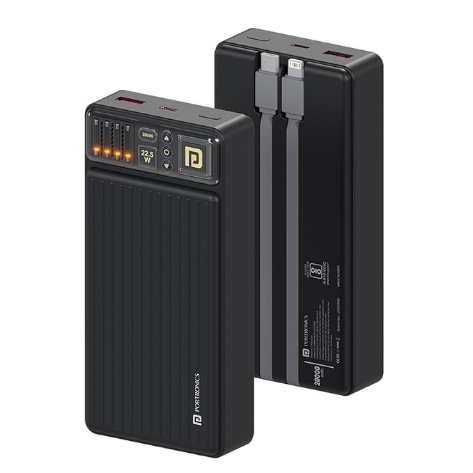 Portronics Luxcell Bind 20k 20000mAh Powerbank with 22.5W Fast Charging - 0