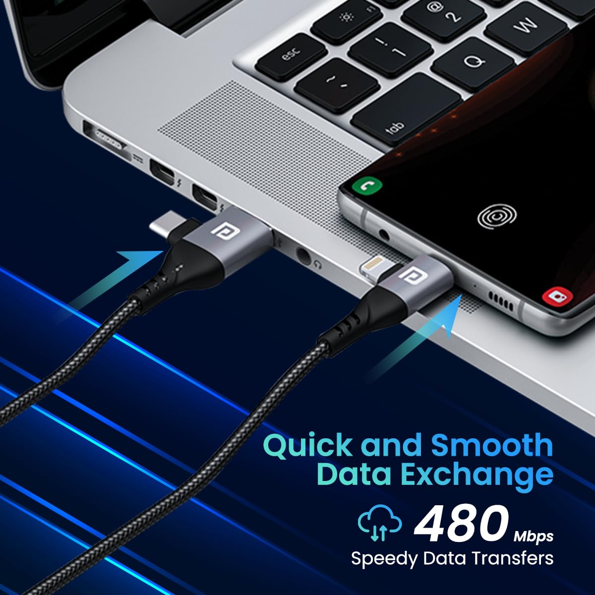Portronics Konnect 4 IN 1 Unbreakable Nylon Braided Multi Functional Fast Charging Cable - 2