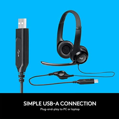 Logitech H390 Wired On Ear Headphones With Mic (Black) - 3