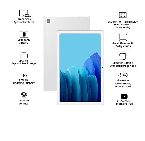 Samsung Galaxy Tab A7 (10.4 inch, RAM 3 GB, ROM 32 GB, Wi-Fi-only), Silver - 1