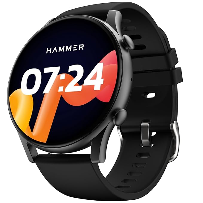 HAMMER Glide 1.43" AMOLED Display Smart Watch for Men with Bluetooth Calling, 466 * 466 PX, Always on Display - 0