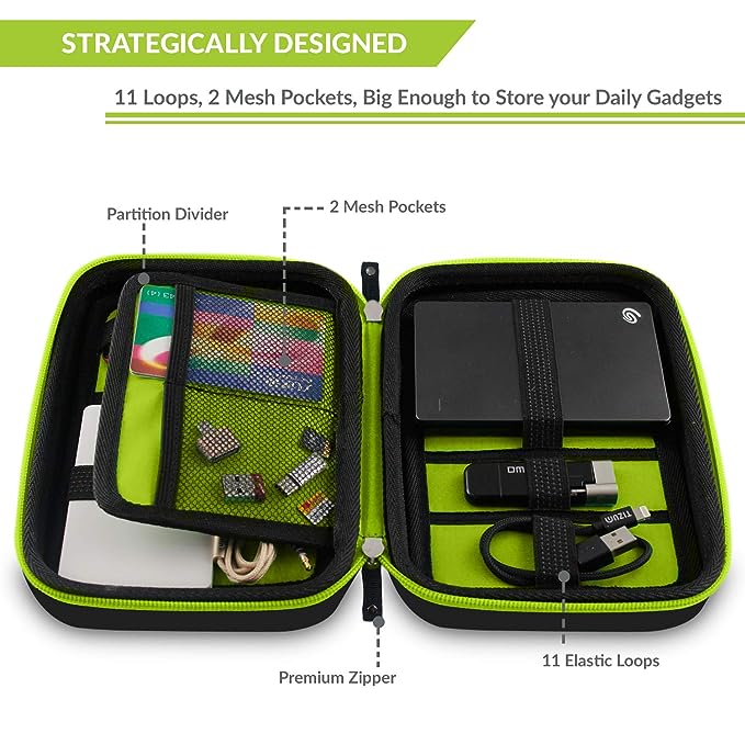 Tizum Portable Electronic Travel Gadgets and Accessories Organizer, Multipurpose Pouch,USB Cable, Power Banks and Adapters,Hard Disk,Pen Drives, Card Organizer, Travel Friendly (large) - 1