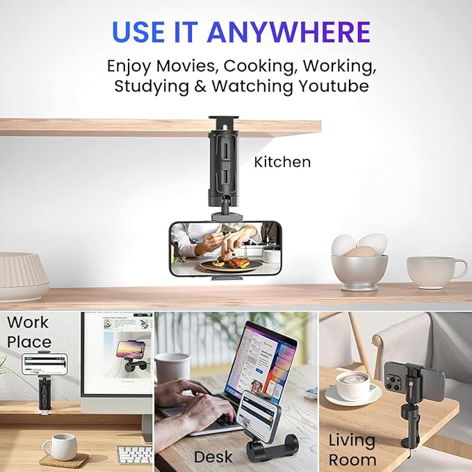 Portronics Mobot Clip Mobile Holder with 360? Adjustable Angles, Light Weight, Pocket Friendly, Mobile Stand - 3