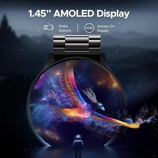 boAt Lunar Orb w/ 1.45" (3.6 cm) AMOLED Display, BT Calling, DIY Watch Face Studio, Coins, Crest App Health - 1