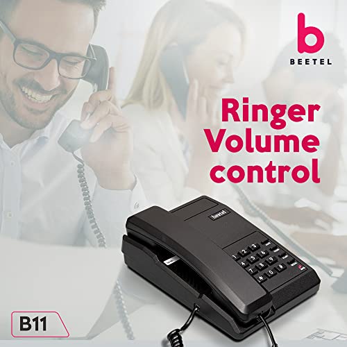 Beetel B11 Corded Landline Phone, Ringer Volume Control, LED for Ring Indication, Wall/Desk Mountable, Classic Design,Clear Call Quality,Mute/Pause/Fl - 3