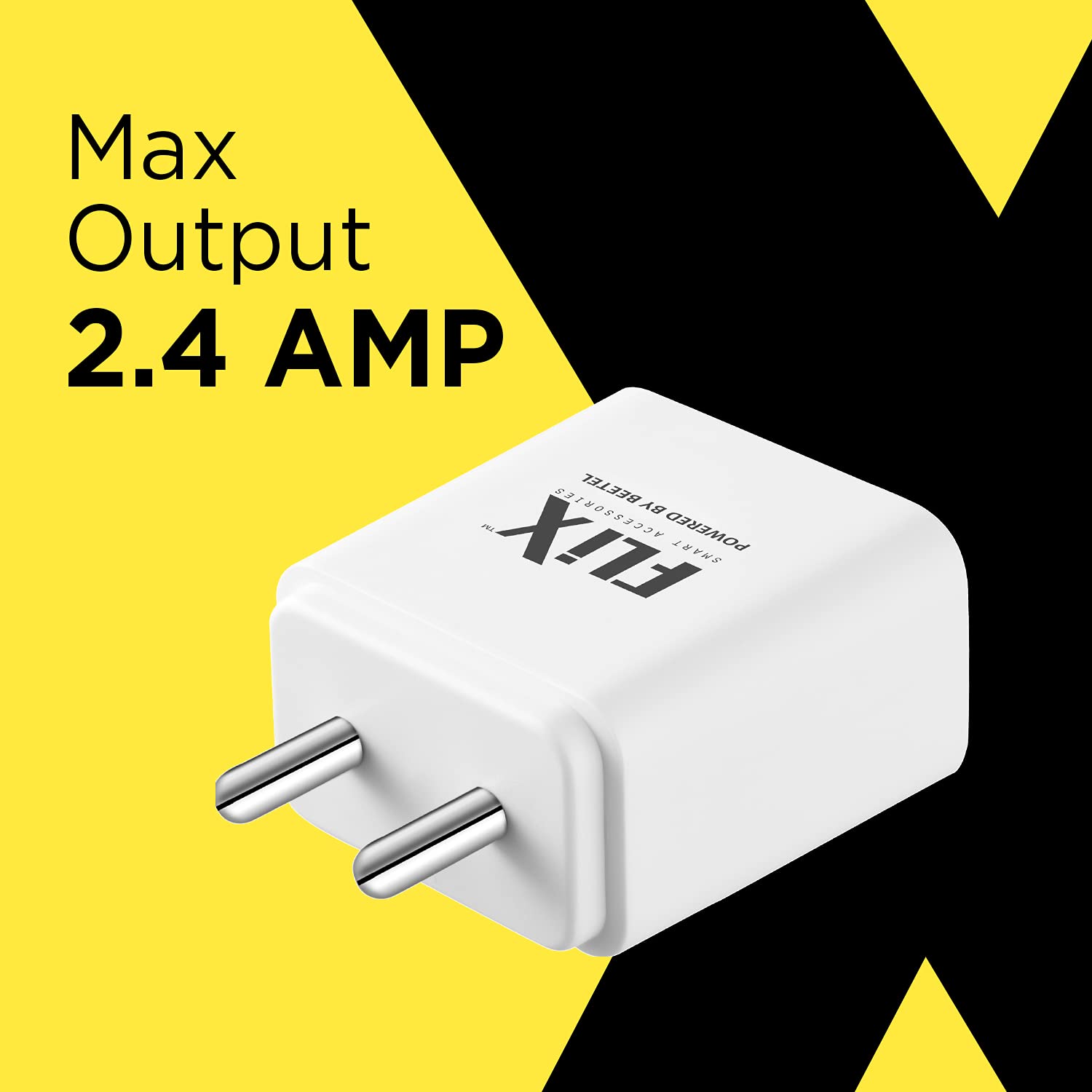 Flix (Beetel) 2.4 12W Dual USB Made in India, Bis Certified, Fast Charging Power Adaptor Smart Charger with 1 Meter Cable Micro USB Cable for Cel Total - 1