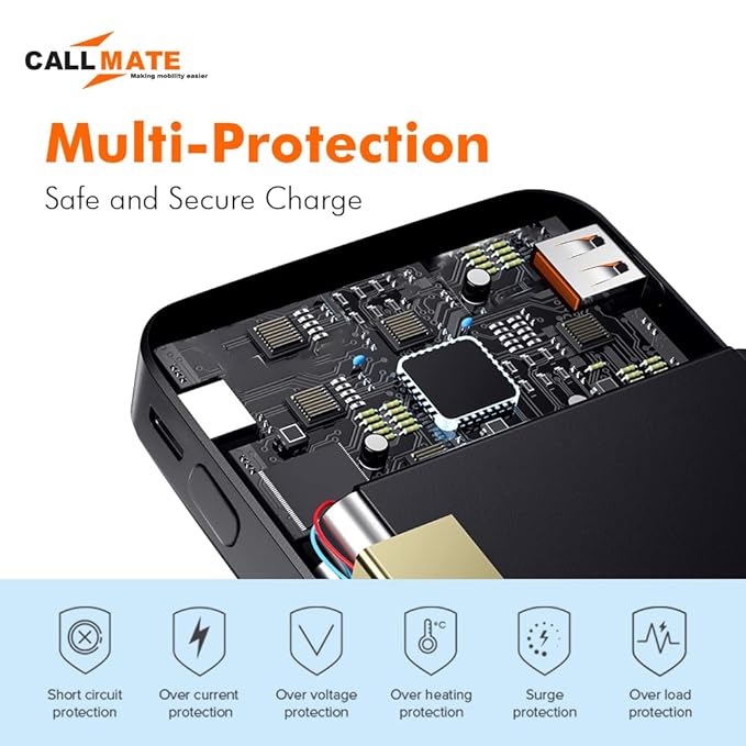 Callmate 10000mAh Power Bank with Mobile Holder, 15W Fast Charging| Buit-in 4-in-1 Cables - 2
