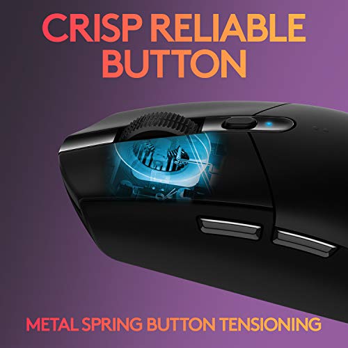 Logitech G304 Lightspeed Wireless Gaming Mouse, Hero Sensor, 12,000 DPI, Lightweight, 6 Programmable Buttons, 250h Battery Life, On-Board Memory - 4