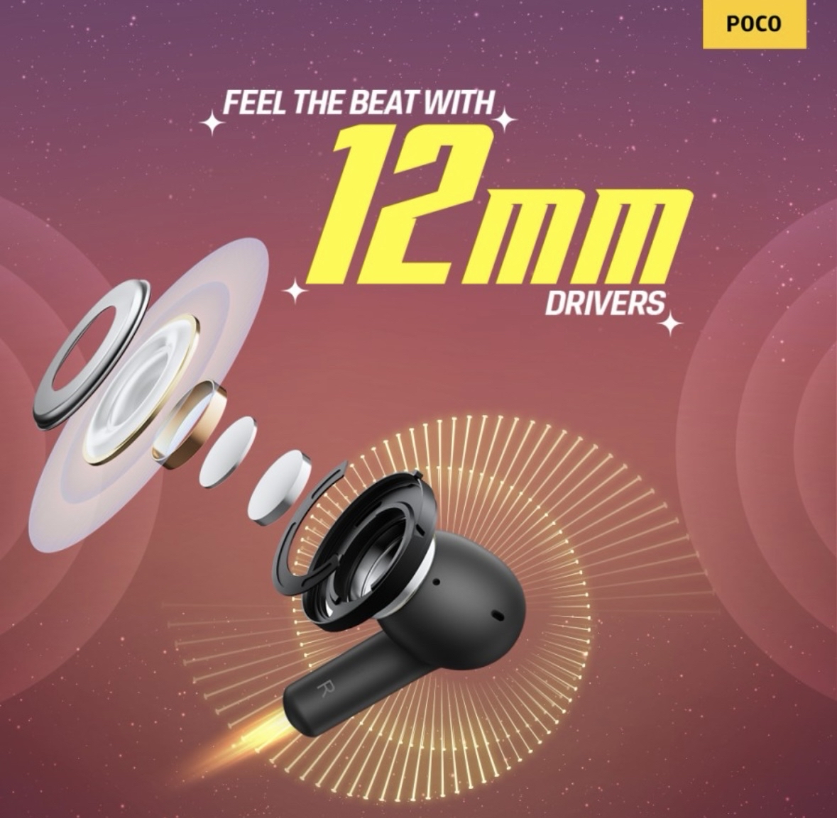 POCO Pods with 30 Hour Playback, 12mm Drivers, 60ms Latency, Fast Charging & ENC Bluetooth Gaming - 2