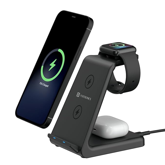 Portronics Freedom Trio 15w 3in1 Wireless Charger - 0
