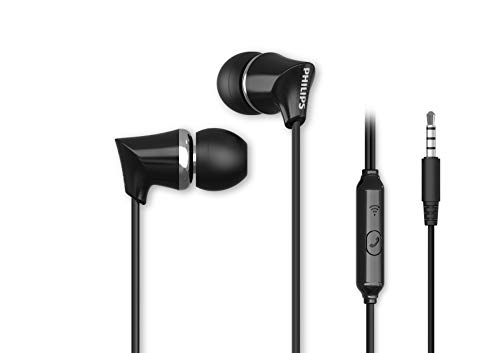 PHILIPS Audio TAE1136 Wired In Ear Earphones with Mic (Black) - 0