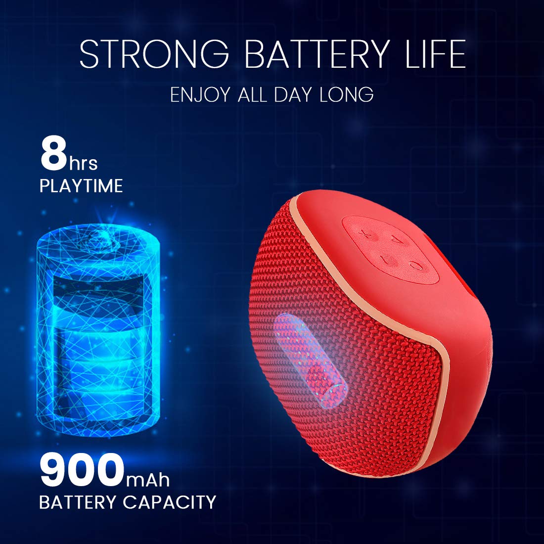 Lumiford GoMusic BT12 Wireless Bluetooth Speaker with Mic, Portable Speaker with Unique TWS Connection, Splash Proof, Voice Assistance & multi connectivity Options (3.5 AUX, USB, Micro-SD, FM Radio) - 1