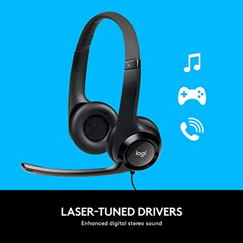 Logitech H390 Wired On Ear Headphones With Mic (Black) - 1