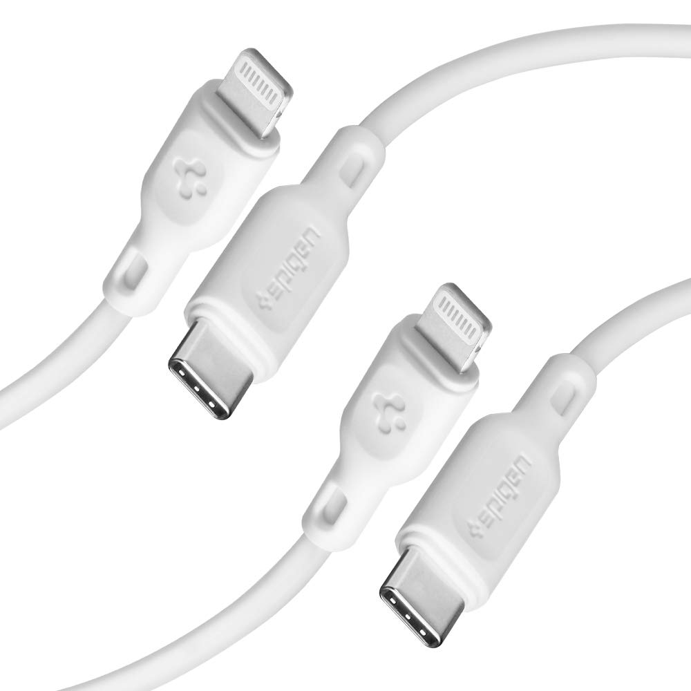 Spigen Apple MFi Certified USB C to Lightning Charge Sync Cable 0.9 Meters, 2 Pack - 0