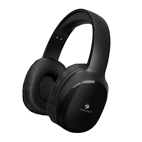 Zebronics Zeb-Thunder PRO On-Ear Wireless Headphone with BTv5.0, Up to 21 Hours Playback, 40mm Drivers with Deep Bass, Wired Mode, USB-C Type Charging(Black) - 0