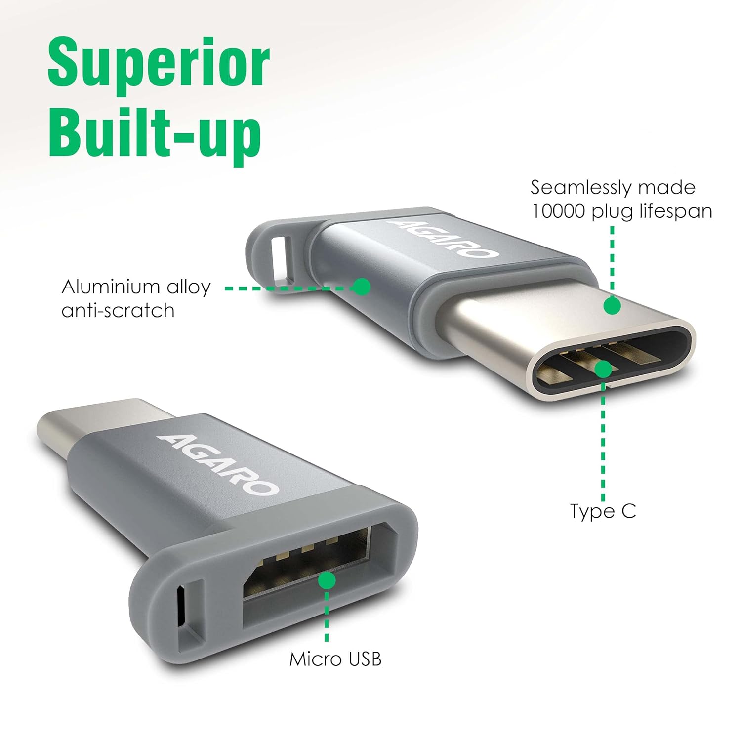 AGARO Blaze Micro to USB Type C Adapter - 1