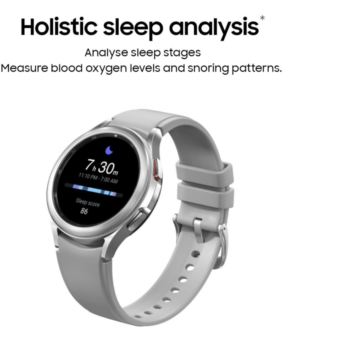 SAMSUNG Watch 4 Classic, 46mm Super AMOLED LTE, Calling Body Composition Tracking (Silver Strap, Free Size) - 3