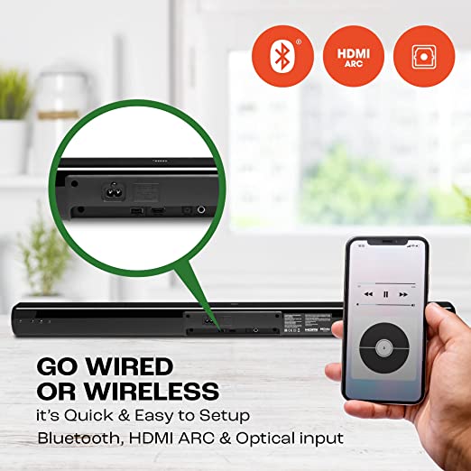 JBL Cinema SB241, Dolby Digital Soundbar with Wired Subwoofer for Extra Deep Bass, 2.1 Channel Home Theatre with Remote, HDMI ARC, Bluetooth & Optical - 2