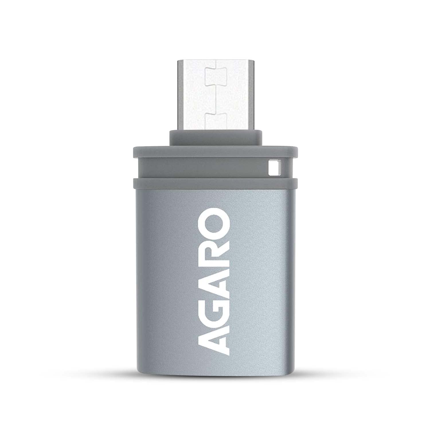 AGARO Micro to USB A 3.0 OTG Adapter, Micro USB to Female USB Compatible with Most Micro USB Devices Total - 0