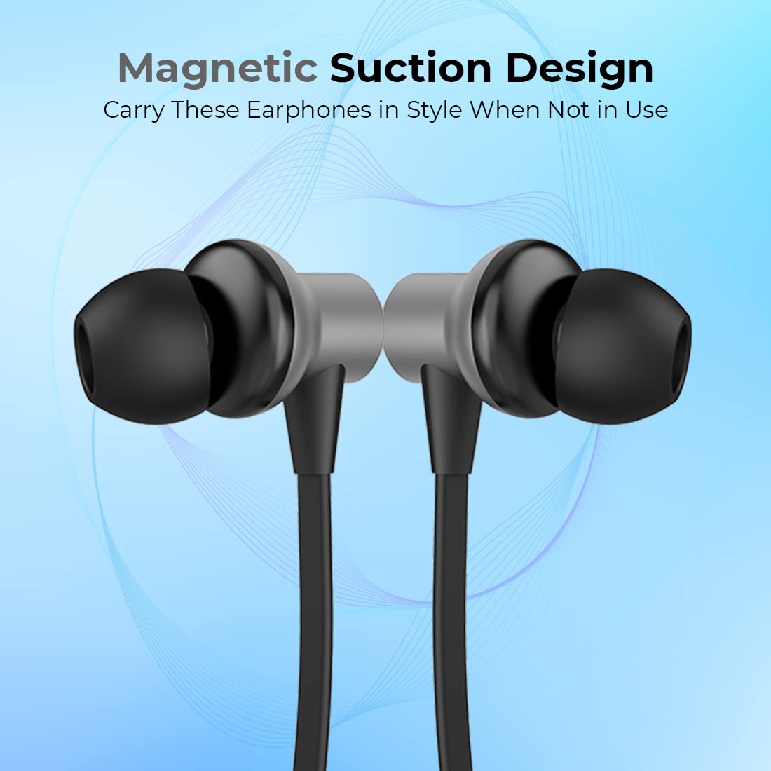 pTron Bassfest Plus Magnetic in Ear Bluetooth 5.0 Wireless Headphones with Mic, Stereo Sound with Bass, IPX4 Water & Sweat Resistant, Voice Assistance - 2