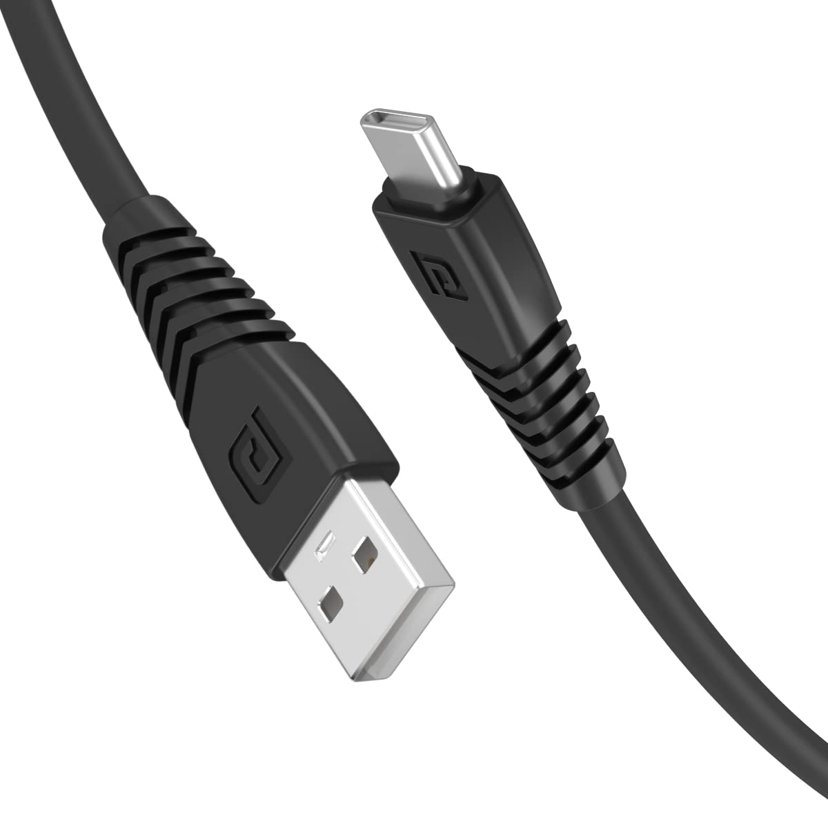 Portronics Konnect Core Type C Cable Tangle-Free with 3A Rapid Charging & 480mbps Data Transmission, 1 Meter Length(Black) - 0