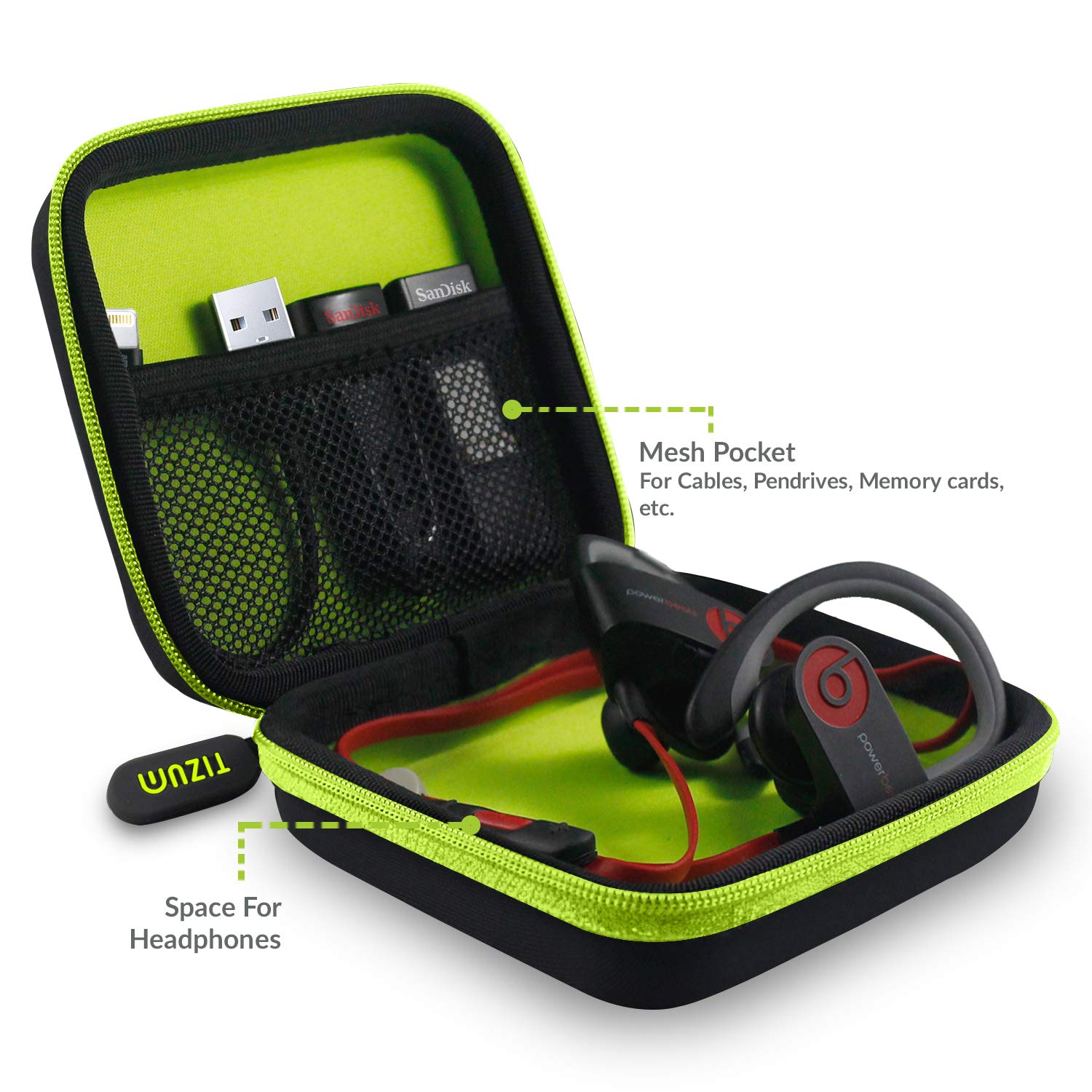 TIZUM Travel Organizer Case for Earphones, Pen Drives, Memory Card, Data Cable (small) - 2