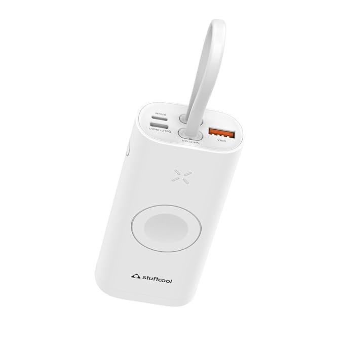 Stuffcool Ally 10000mAh Compact powerbank with Fast Wired Charging for iPhone, Built in Watch Charger - 0