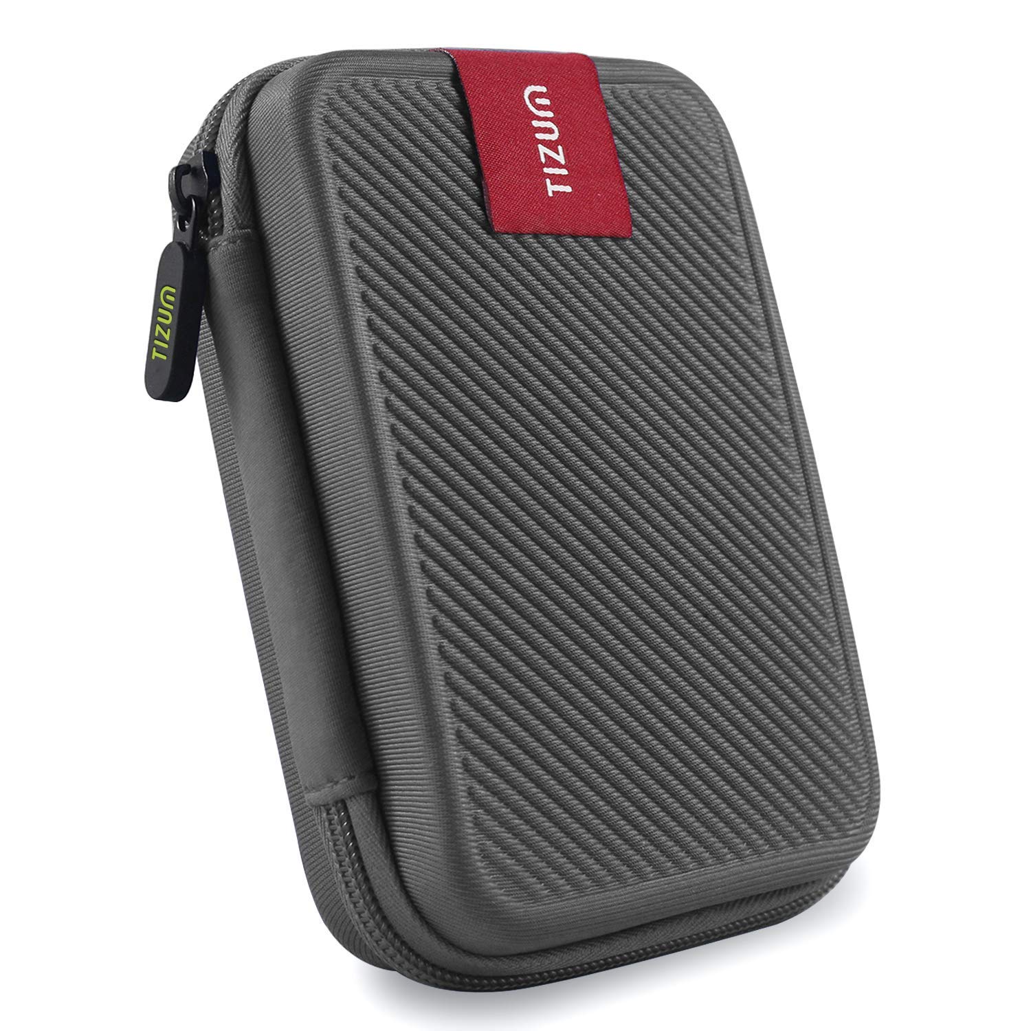 TIZUM External Hard Drive/Portable SSD Case Shell, 6.35cm/2.5" Double Padded Portable Storage Organizer Bag for Hard Disks, Earphones, Cables, Power Bank, Charger | Water Resistant Material (medium) - 0