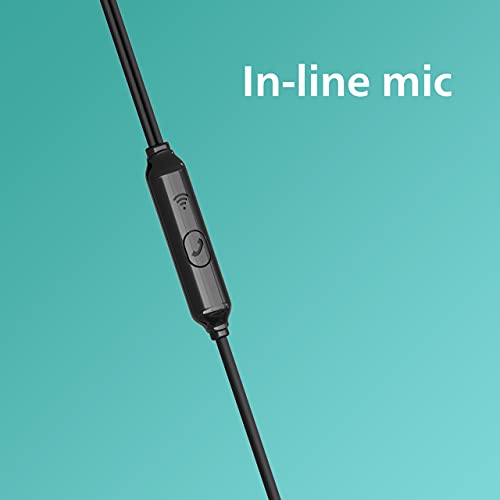 PHILIPS Audio TAE1136 Wired In Ear Earphones with Mic (Black) - 3