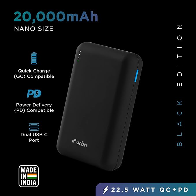 URBN 20000 mAh Nano Power Bank | 22.5W Super Fast Charging - 1