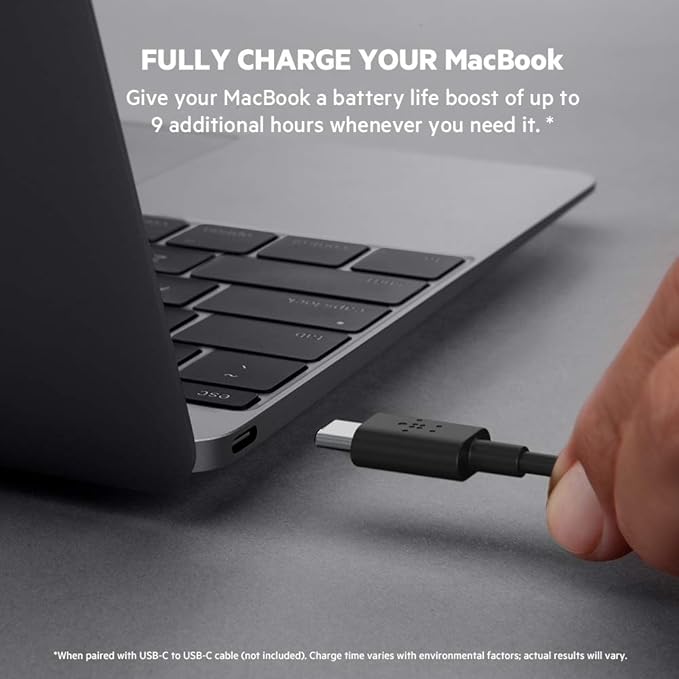 Belkin 20000 mAh 30W PD Power Bank for MacBook, Mobiles and Tablets with USB-C Port, USB-C - 3