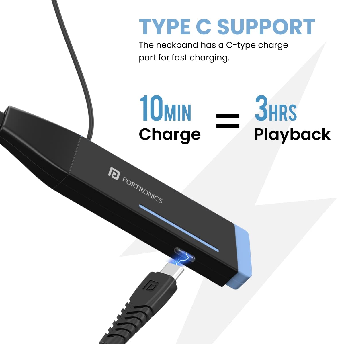 Portronics Harmonics Z2 Wireless Bluetooth 5.2 Headset with Mic, ENC Noise Cancelling, Upto 30Hrs Playtime, Fast Charging Type C Neckband, Voice Assis Total - 2