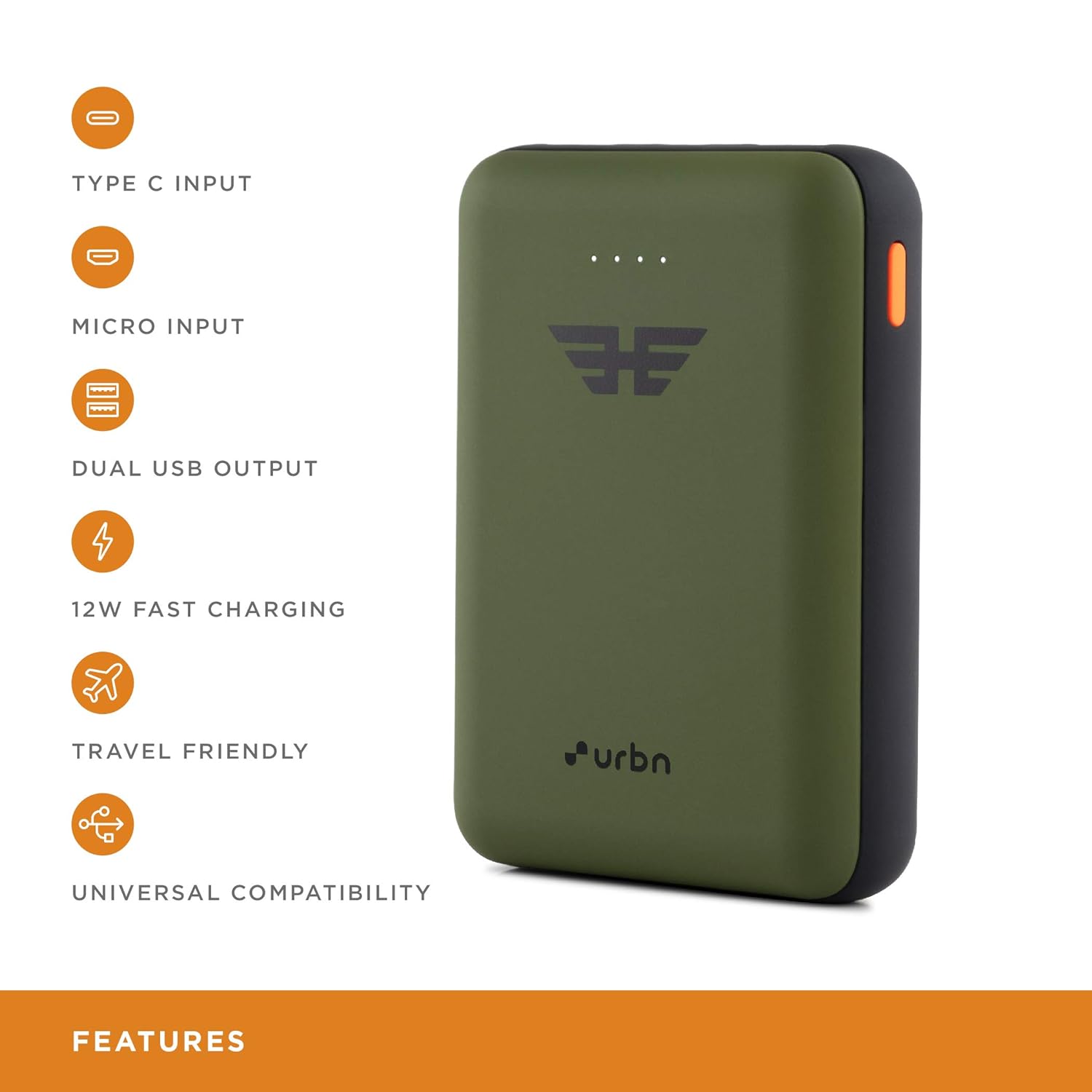 URBN 10000 mAh 12w Li-Polymer Ultra Compact Power Bank - 2