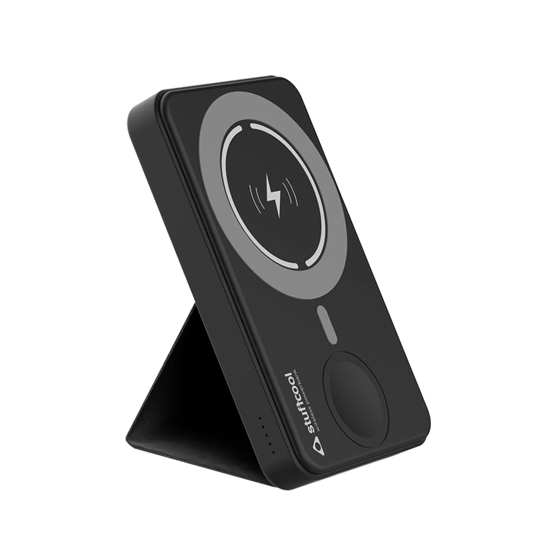 Stuffcool PB9063W 5000mAh Magnetic Powerbank Compatible with Apple Watch Charging and Leather Kick Stand - 0