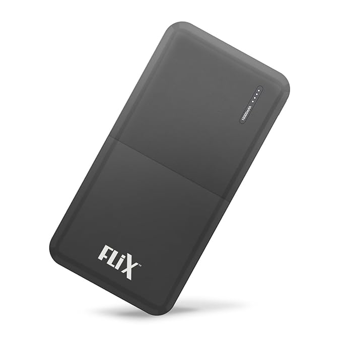 FLiX(Beetel) PowerXtreme 10,000mAh Slim Power Bank, USB C/Micro USB input, Dual USB A Output, Compatible - 0