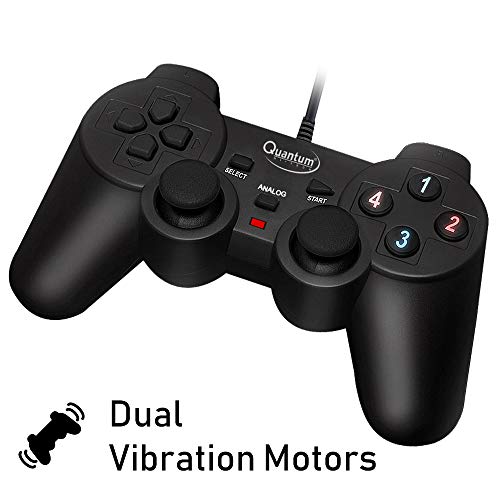 Quantum QHM7468 USB Gamepad with Dual Vibration (Black) - 3