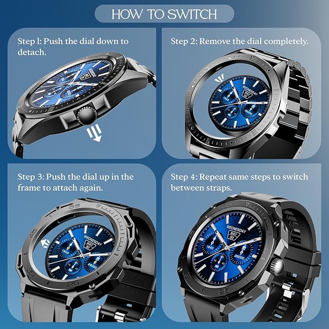 boAt Enigma Switch w/ Switchable Case (dual strap) 1.39" HD Display, BT Calling & Premium Design single strap Smartwatch - 1