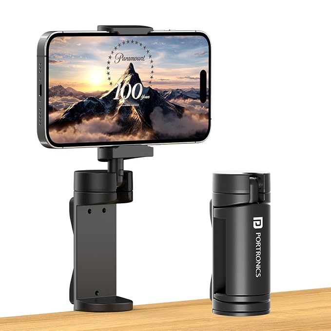 Portronics Mobot Clip Mobile Holder with 360? Adjustable Angles, Light Weight, Pocket Friendly, Mobile Stand - 0