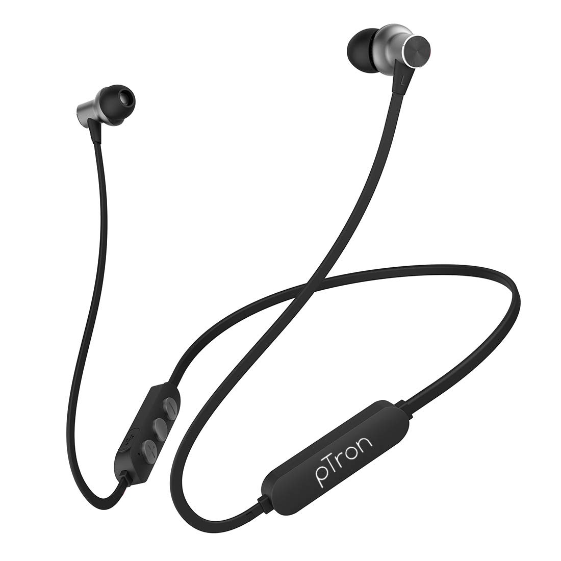 pTron Bassfest Plus Magnetic in Ear Bluetooth 5.0 Wireless Headphones with Mic, Stereo Sound with Bass, IPX4 Water & Sweat Resistant, Voice Assistance - 0